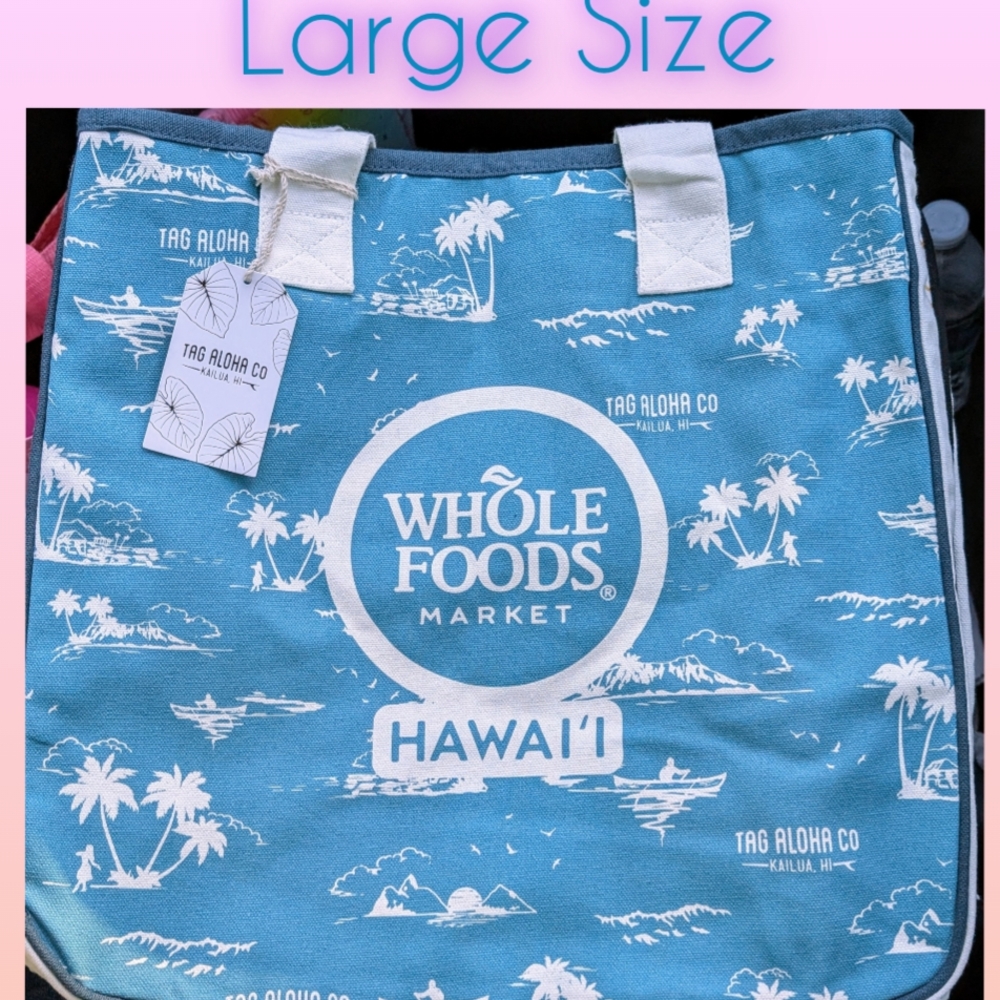 Whole Foods Hawaiian Island Large Rope Tote Bag Hawaii Exclusive